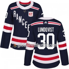 New York Rangers Hockeydrakt Henrik Lundqvist 30 2017-2018 2018 Winter Classic Blå Adidas Authentic - Dame